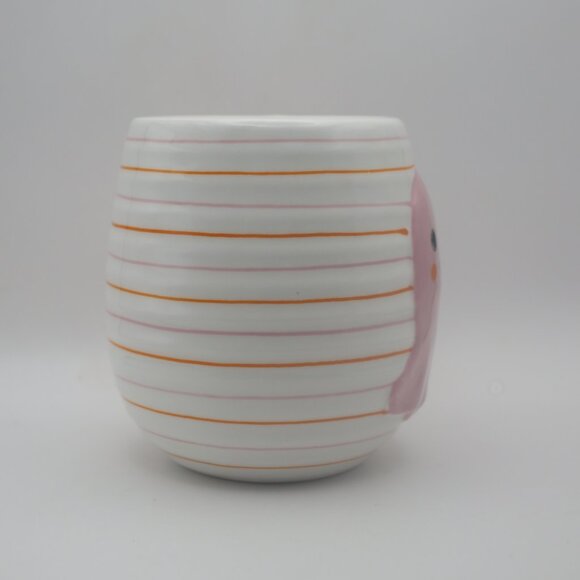 Lang Halloween Pink Ghost With Stripes Ceramic 16oz Mug: Pink, Orange and White - Picture 7 of 9